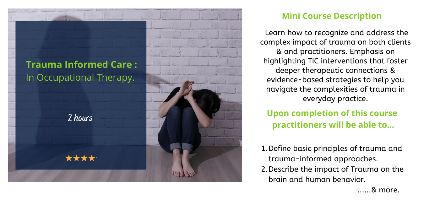 Dr Aditi the OT Trauma informed Care in OT Course Title Screen